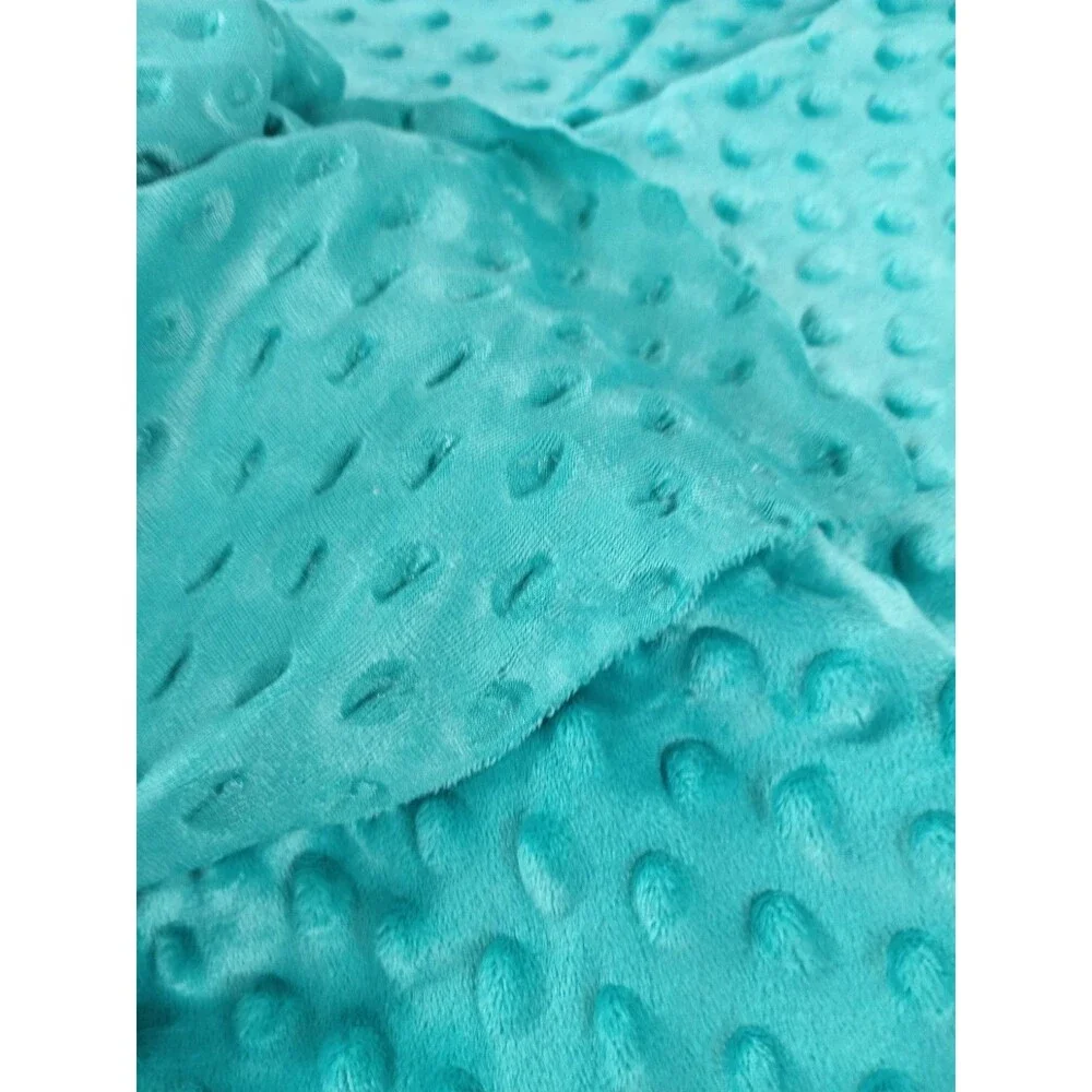 Turquoise Minky Dimple Dot Fabric 1 Yard x 60